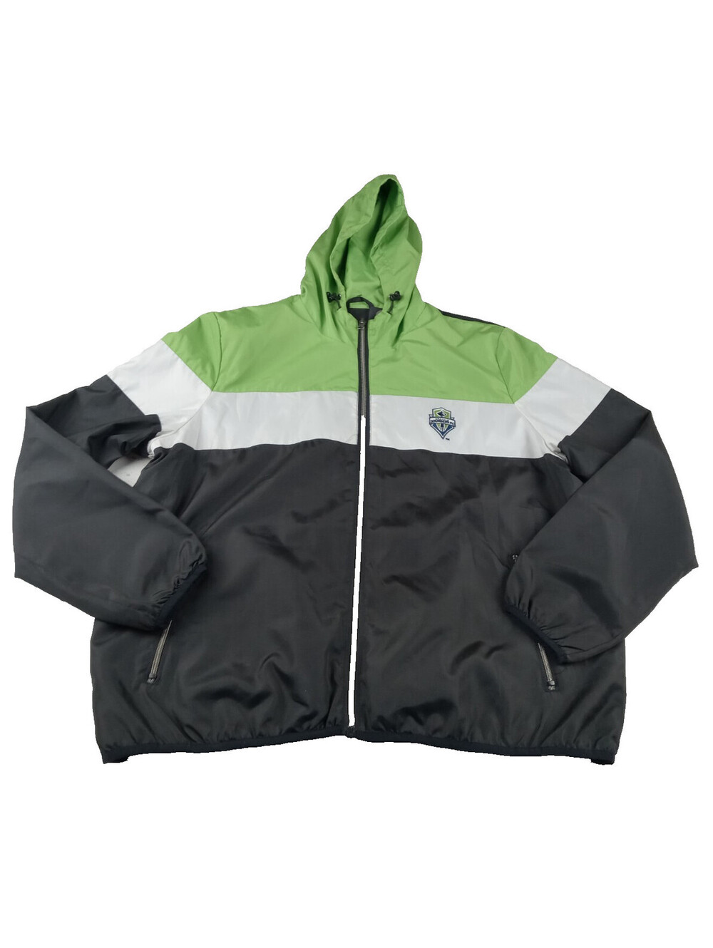 G-III Carl Banks Seattle Sounders Jacket Mens XXL Green Black Colorblock Hoodie